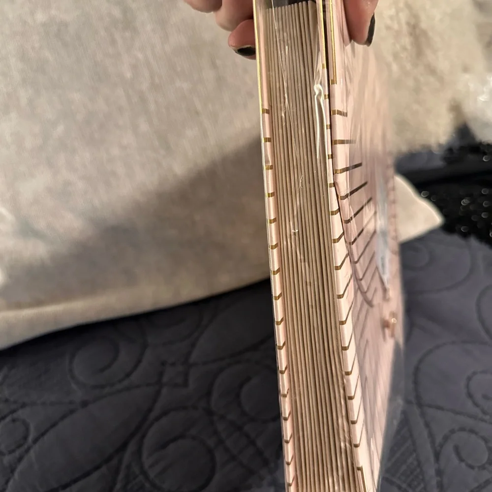 Blush Pink Geometric Clutch Folder with Gold Accent